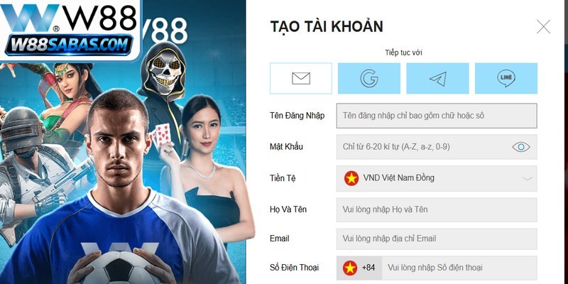 Đăng Ký W88 - Đơn Giản, Dễ Hiểu, Nhanh Chóng Và An Toàn 2 Hệ thống W88 sẽ yêu cầu người dùng cung cấp các thông tin cơ bản